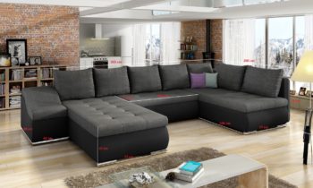 Corner sofa bed with storage container GIOVANNI Berlin02/Soft11