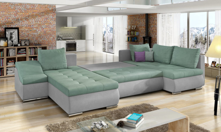 Corner sofa bed with storage container GIOVANNI