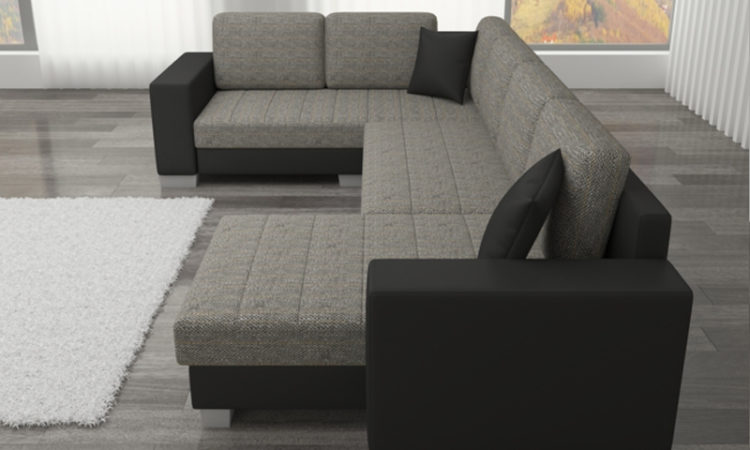 Corner sofa bed with storage container MARCO Berlin02/Soft17
