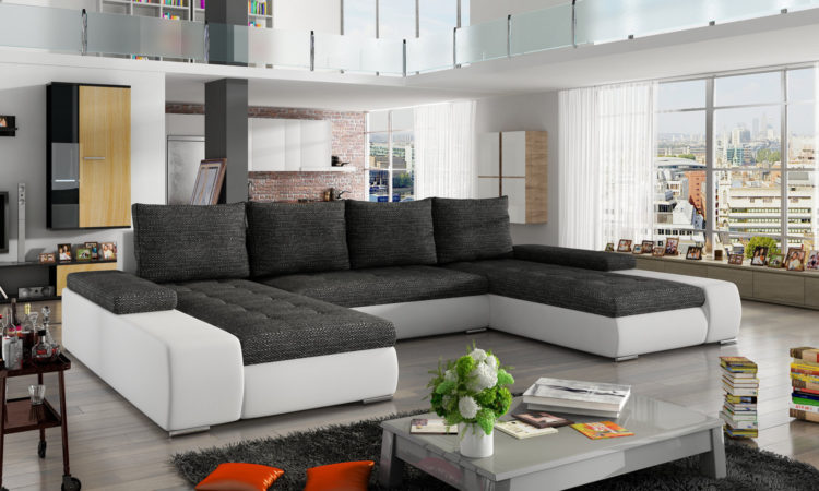 Corner sofa bed with storage container MARINO Berlin02/Soft17
