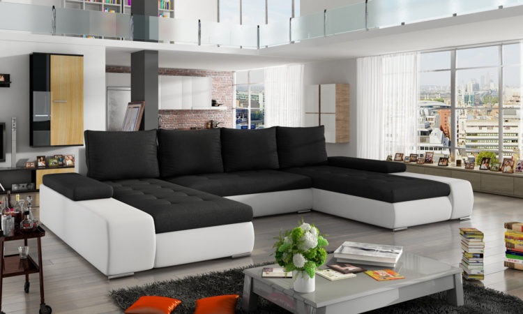 Corner sofa bed with storage container MARINO Sawana14/Soft17