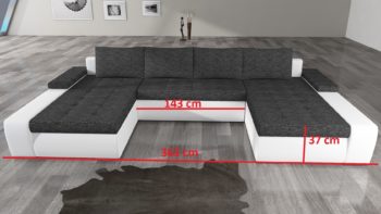 Corner sofa bed with storage container MARINO